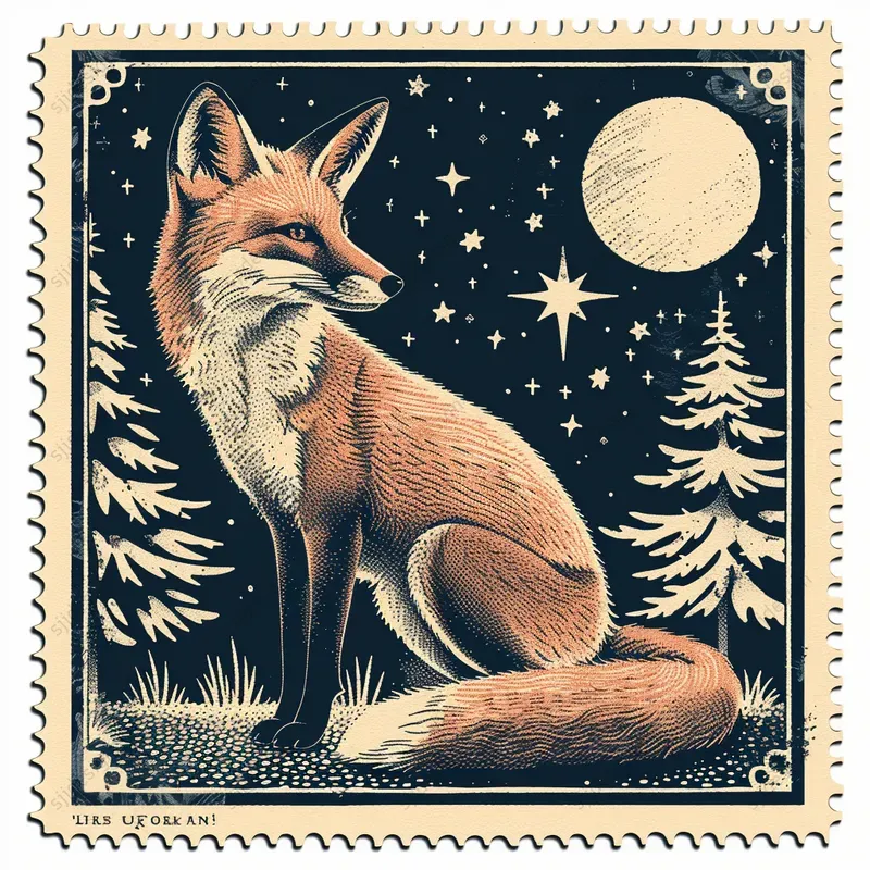 Vintage Postage Stamp Art