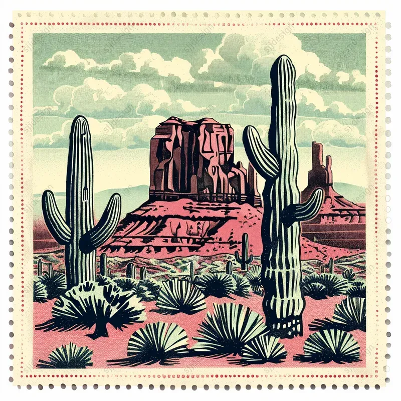 Vintage Postage Stamp Art