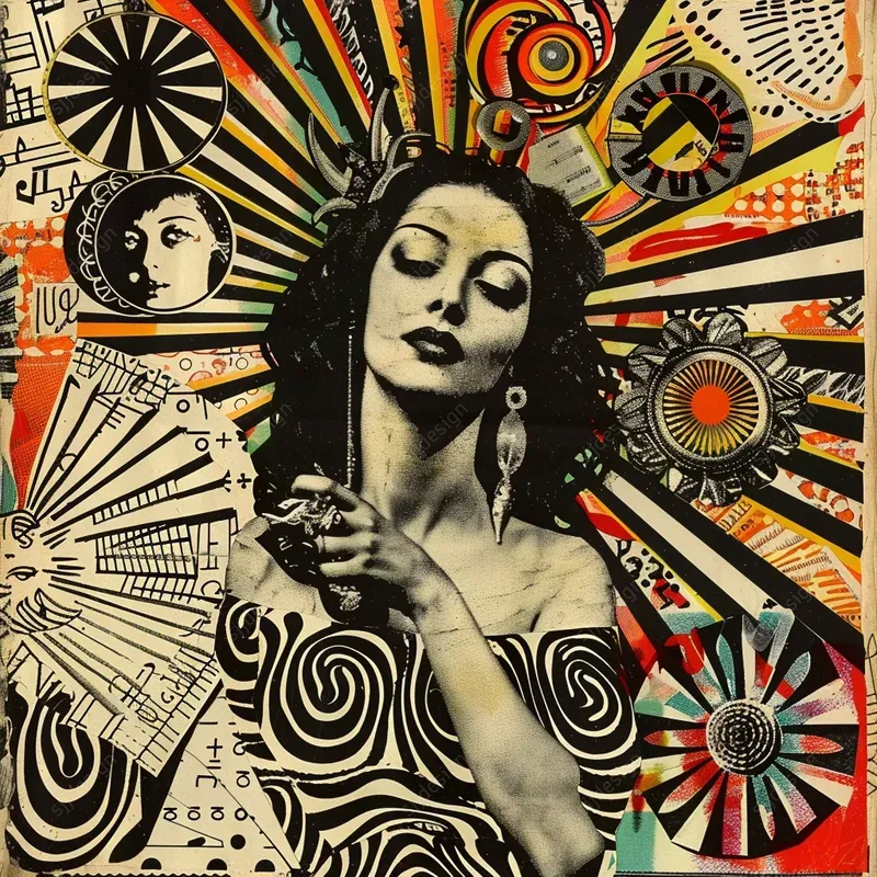 Textured Celestial Collage Art