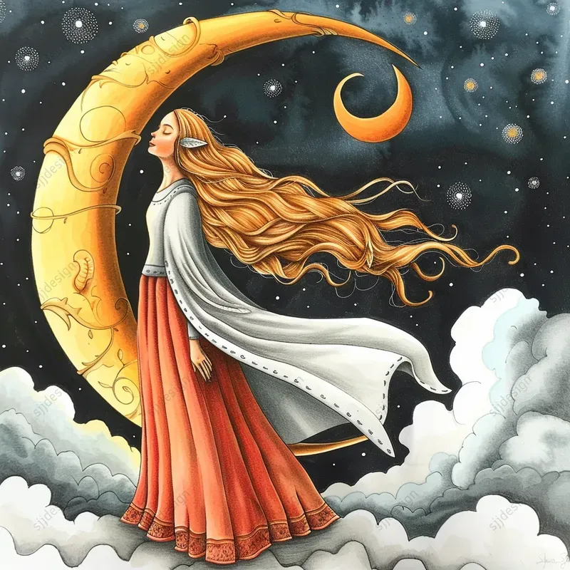 Starry Serene Storybook Art