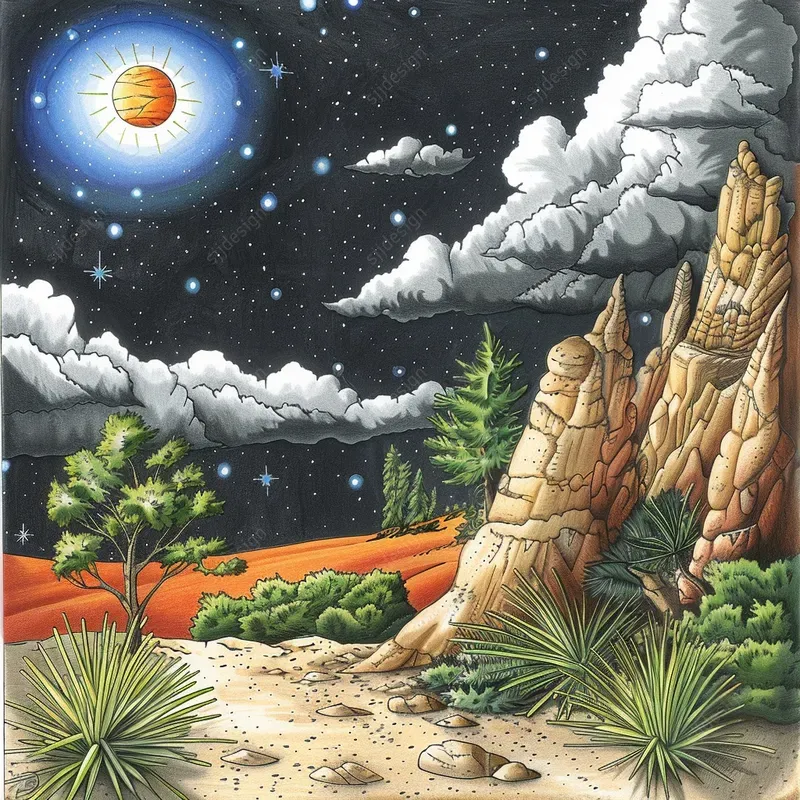 Starry Serene Storybook Art
