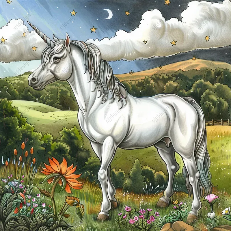 Starry Serene Storybook Art