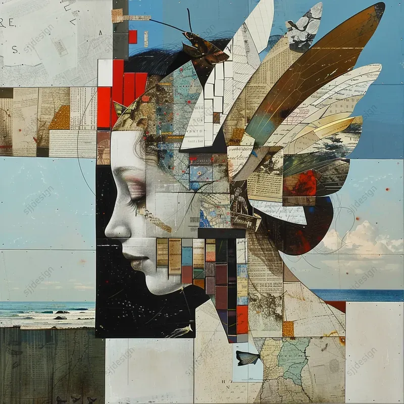 Vintage Dreams Map Collage Art