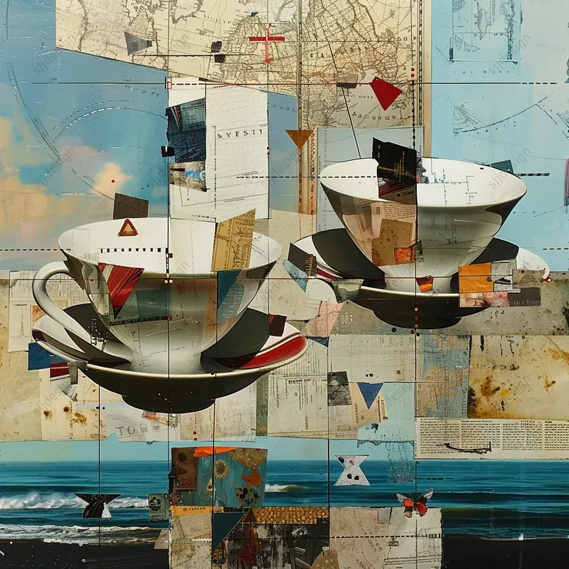 Vintage Dreams Map Collage Art