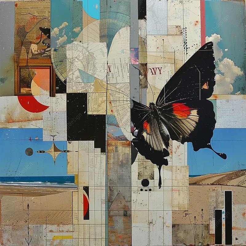 Vintage Dreams Map Collage Art