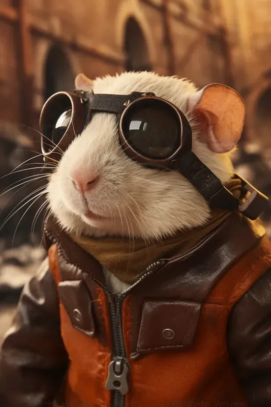 Vintage Aviator Animal Portraits