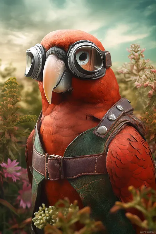 Vintage Aviator Animal Portraits