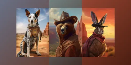 Western Inspired Animal Portraits generated by midjourney