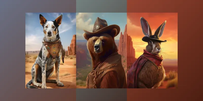 Western Inspired Animal Portraits generated by undefined