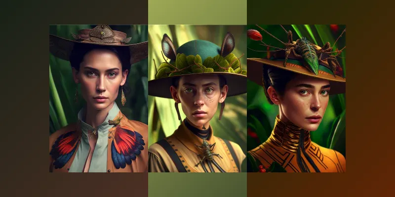 Women Portraits With Insects generated by undefined