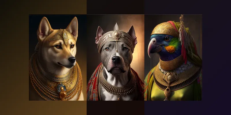 Ancient Egyptian Animal Portraits generated by undefined