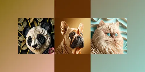 Animal Paper Portraits generated by midjourney