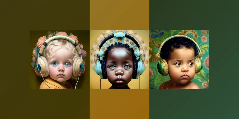 Baby Headphone Portraits generated by undefined
