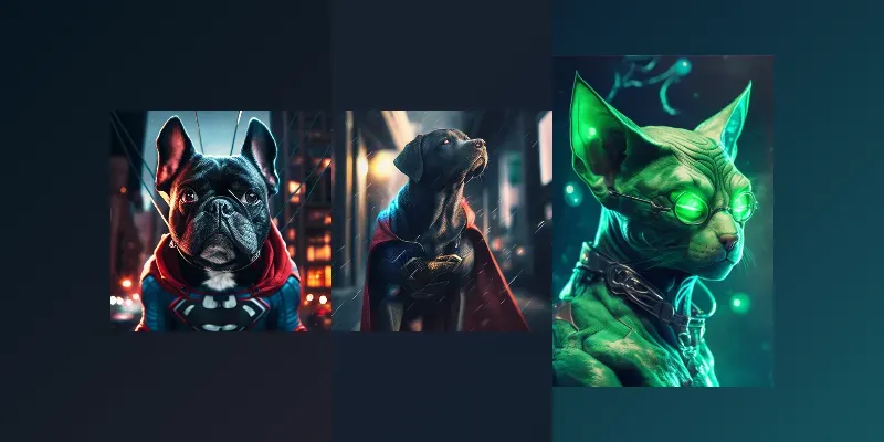 Superhero Animal Photo Portraits generated by undefined