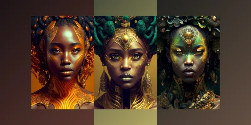 Portraits Of African American Women In Fabulous Make-up generated by undefined