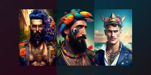 Men Portrait Wildlife Attires generated by midjourney