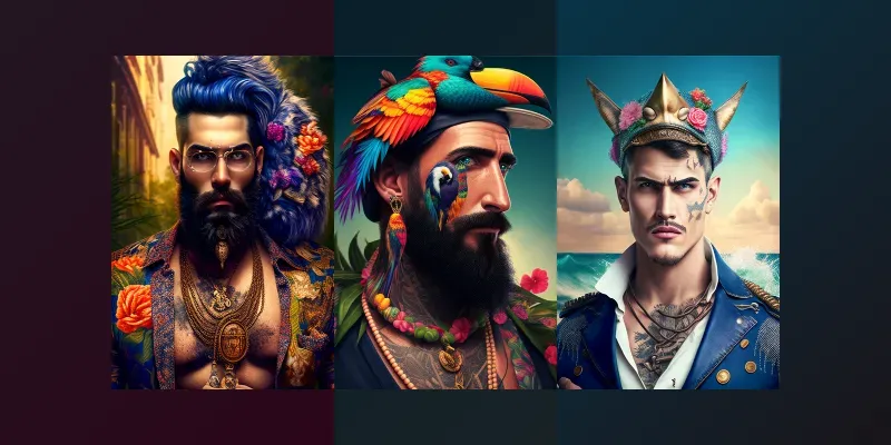 Men Portrait Wildlife Attires generated by undefined