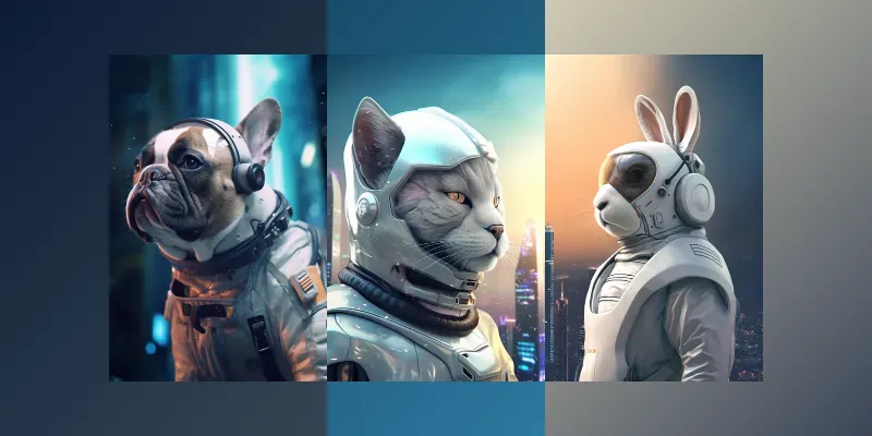 Retrofuturistic Animal Portraits generated by undefined