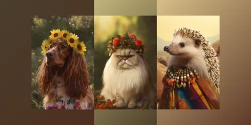 Boho Animal Portraits generated by midjourney