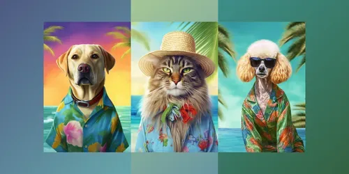 Island Life Animal Portraits generated by midjourney