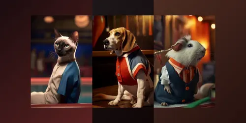 Vintage Bowling Animal Portraits generated by midjourney
