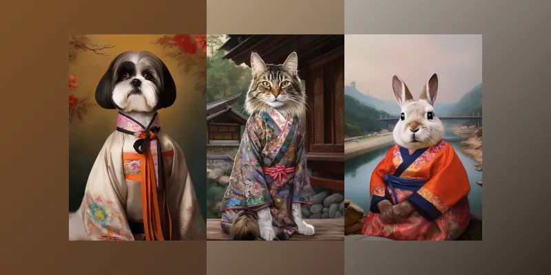 Traditional Korean Animal Portraits generated by undefined