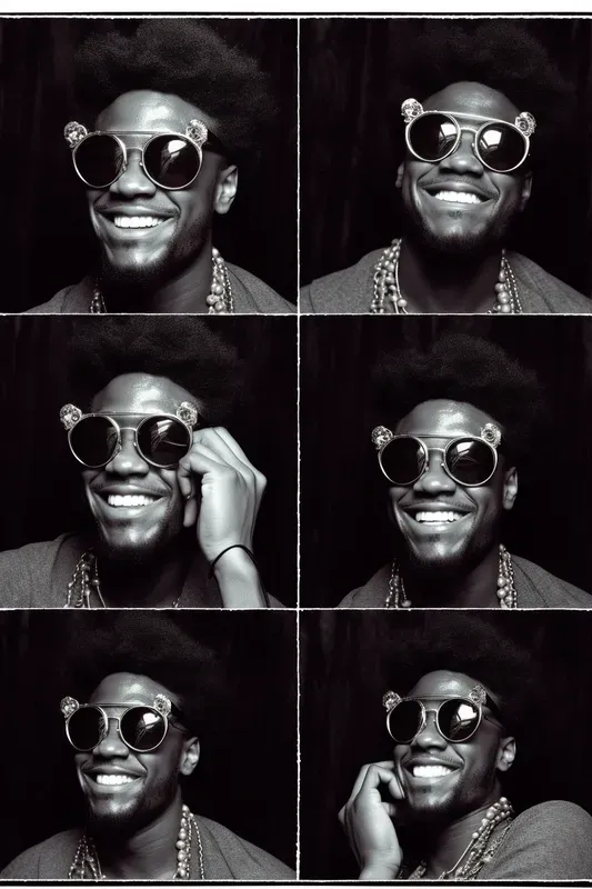 Vintage Black White Photobooth Strips