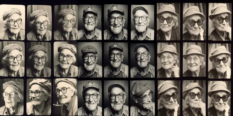 Vintage Black White Photobooth Strips generated by undefined