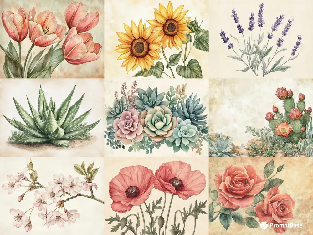 Vintage Botanical Art Revivals