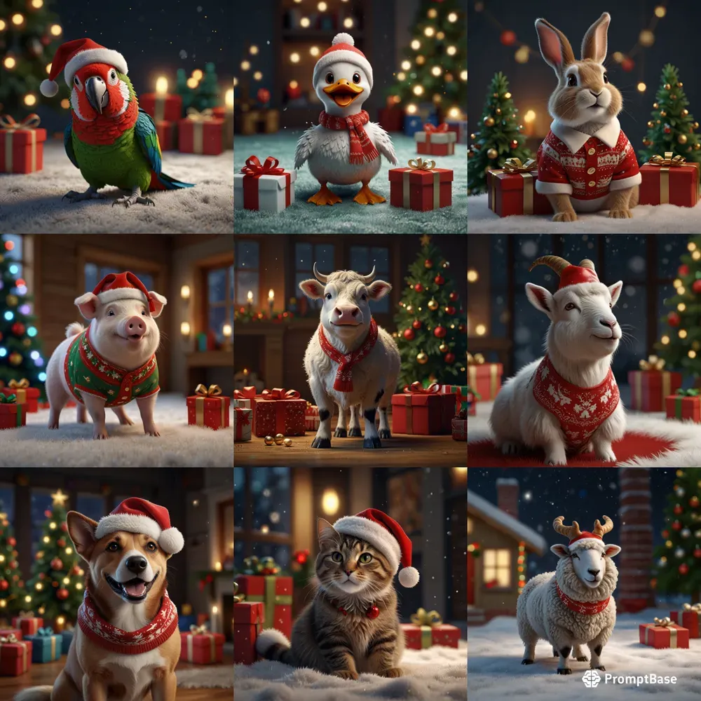 Festive 3D Pet Portraits