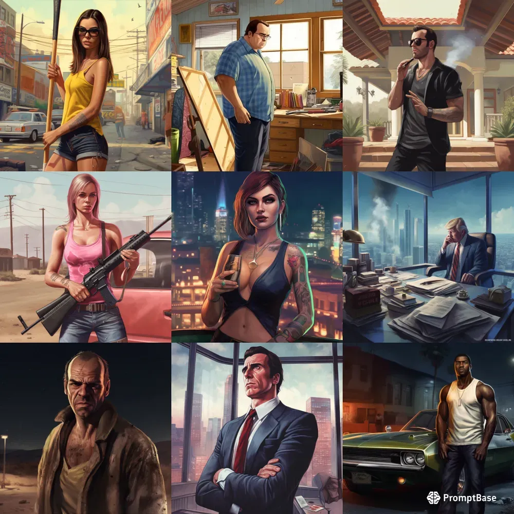 Grand Theft Auto Illustrations