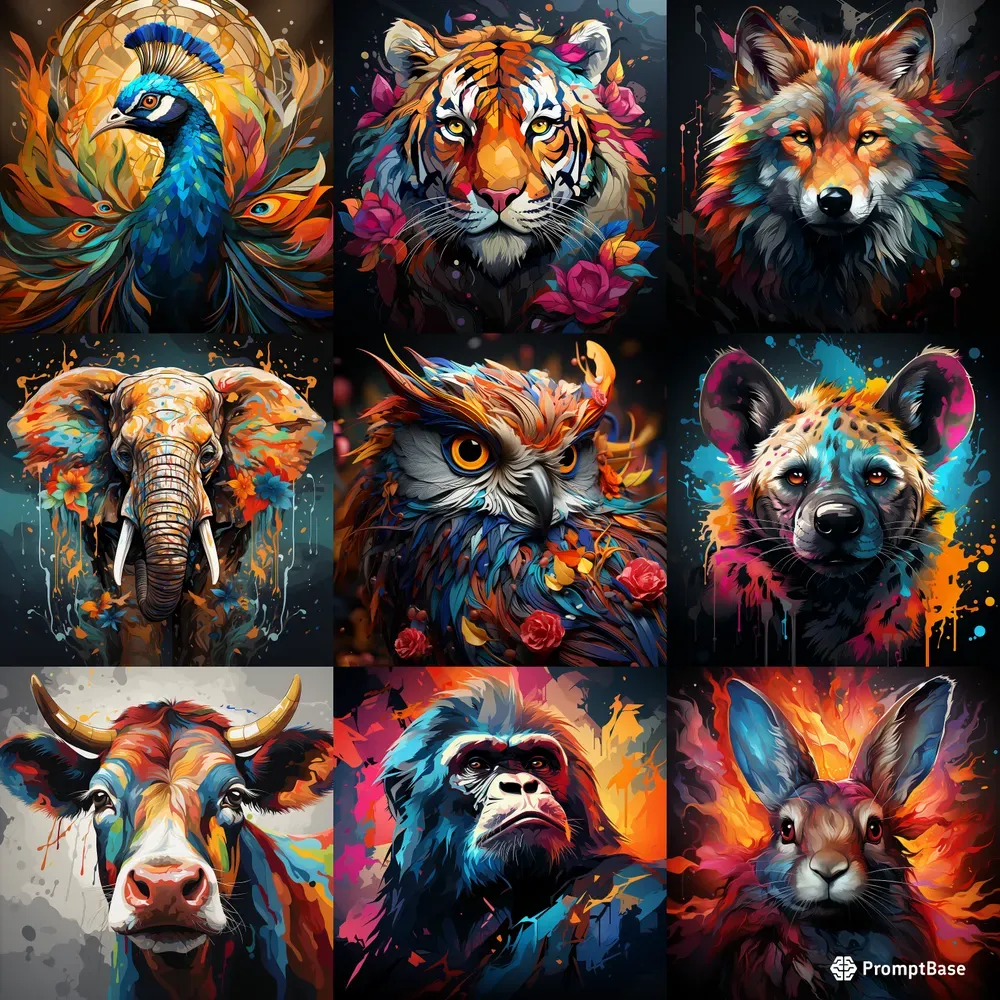 Simple Colourful Animals