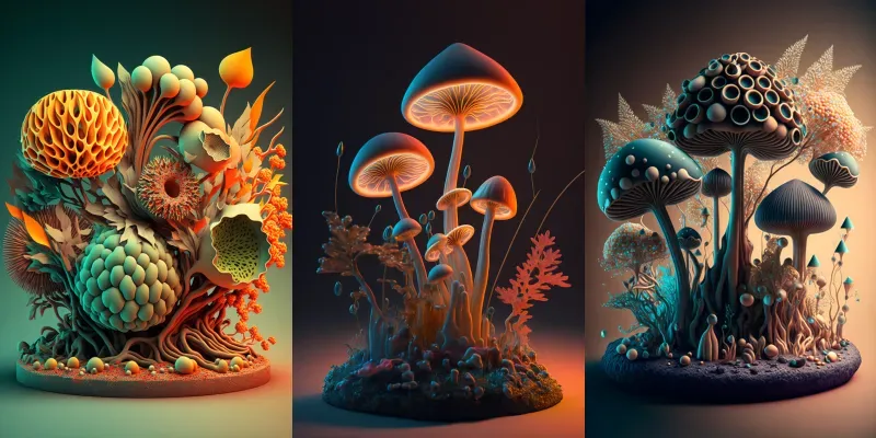 Psychedelic Mushroom Displays generated by undefined