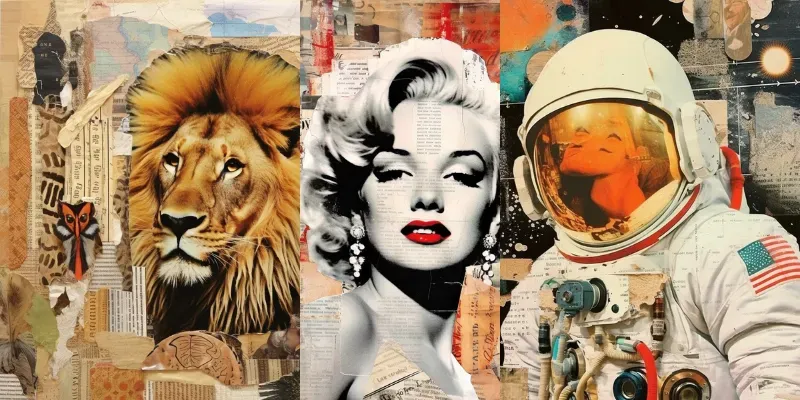 Vintage Magazine Collage Art generated by undefined
