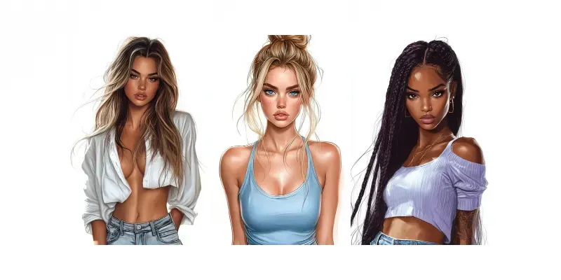 Fashion Clipart Digital Model Designs generated by undefined