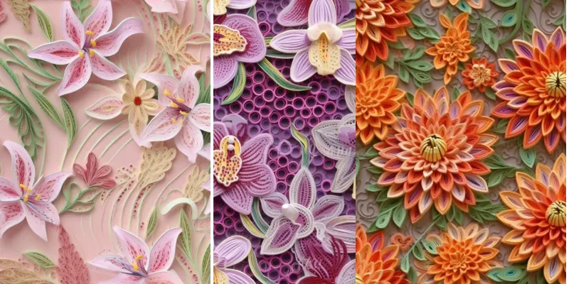 3D Embroidered Flowers Seamless Patterns generated by undefined