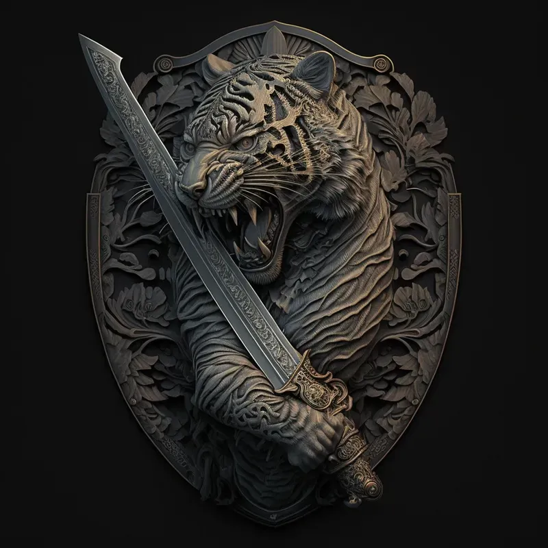 Intricate Metal Animal Emblems
