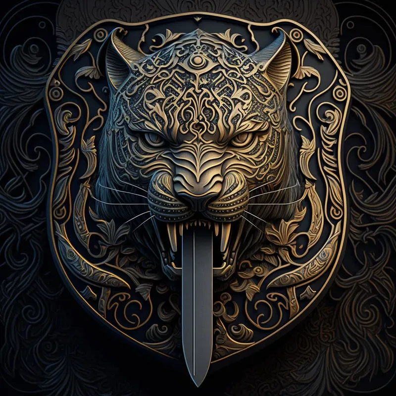 Intricate Metal Animal Emblems