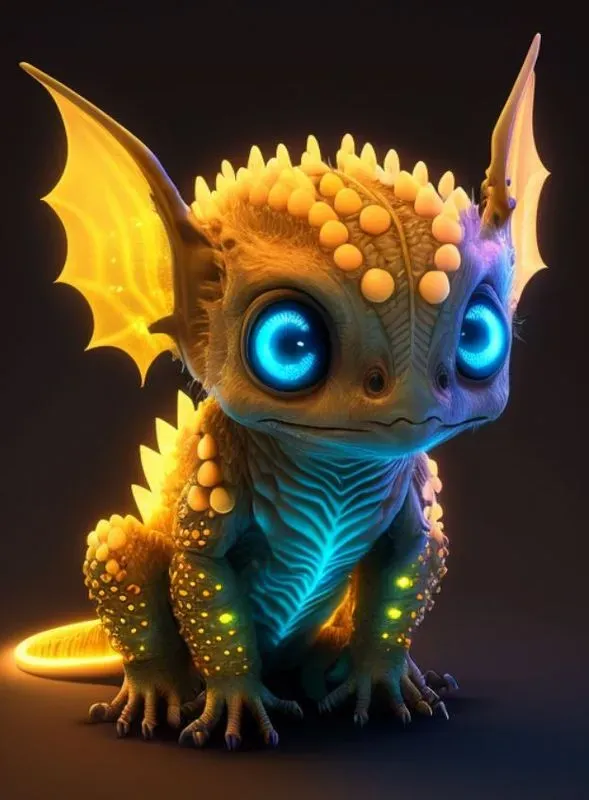 Neon Baby Dragons