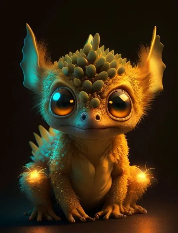 Neon Baby Dragons