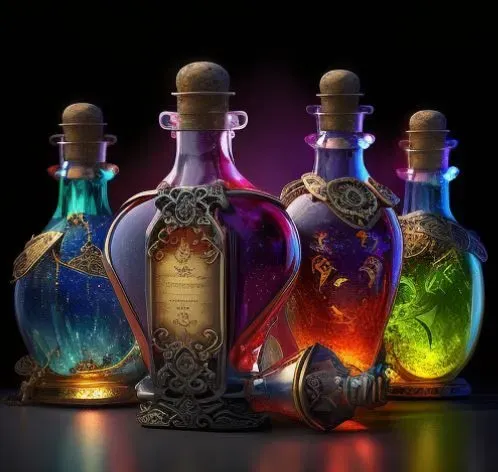 Glowing Potion Bottles