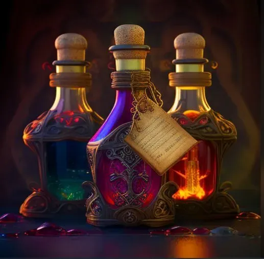 Glowing Potion Bottles