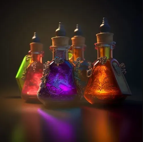 Glowing Potion Bottles