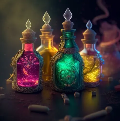 Glowing Potion Bottles