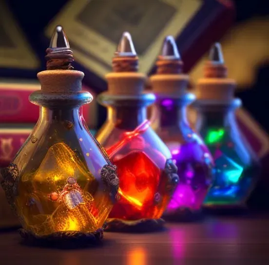 Glowing Potion Bottles