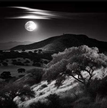 Photorealistic BW Photos Of Landscapes And Moons