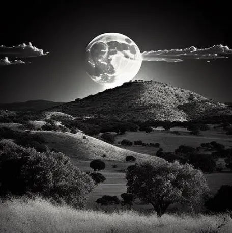 Photorealistic BW Photos Of Landscapes And Moons