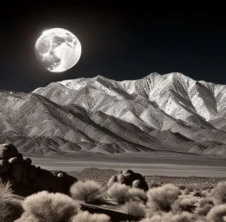 Photorealistic BW Photos Of Landscapes And Moons
