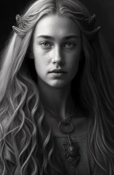 Photorealistic Fantasy BW Portraits