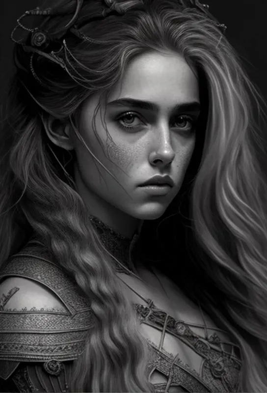 Photorealistic Fantasy BW Portraits